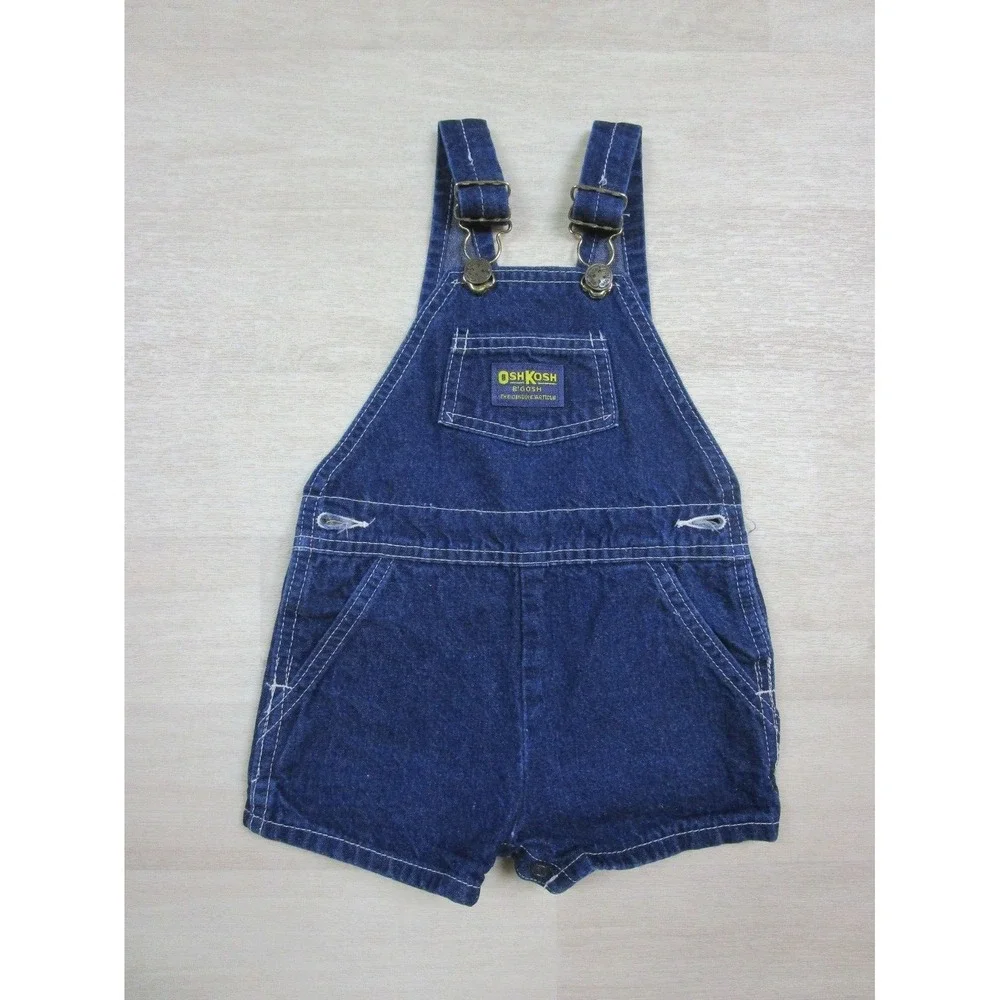 OSH KOSH B'GOSH Vestbak Toddler Vintage Made USA Cotton Overalls Size 18M Romper